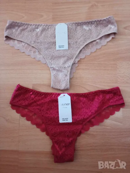 Дамски дантелени бикини тип бразилско дупе размер XL, снимка 1