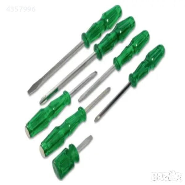 Комплект ударни отвертки 7бр, Зелени, снимка 1