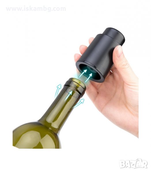 ТАПА ЗА ВИНО 2 В 1 ЗА ИЗВЕЖДАНЕ НА ВЪЗДУХА ОТ ОТВОРЕНА БУТИЛКАТА - код 2908, снимка 1