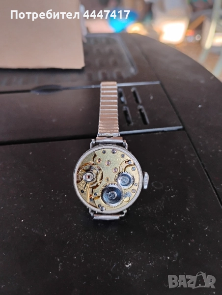 Швейцарски сребърен часовник с ниело !, снимка 1