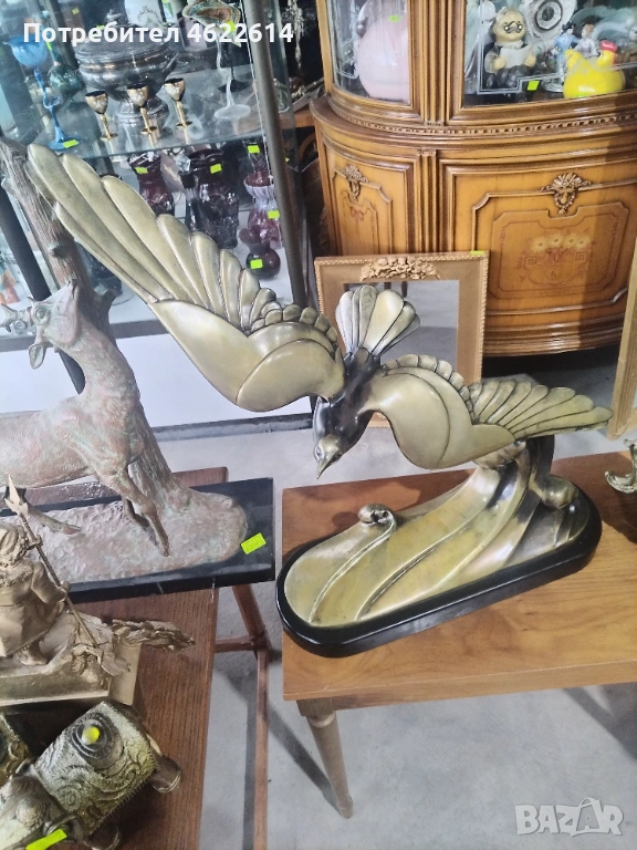 МНОГО КРАСИВА БРОНЗОВА ФИГУРА НА ПТИЦА. , снимка 1