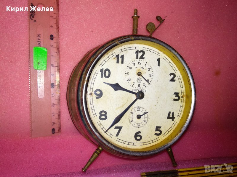 ЮНГХАНС Стар КОЛЕКЦИОНЕРСКИ МЕХАНИЧЕН НЕМСКИ БУДИЛНИК JUNGHANS от ЦАРСКО ВРЕМЕ 43626, снимка 1