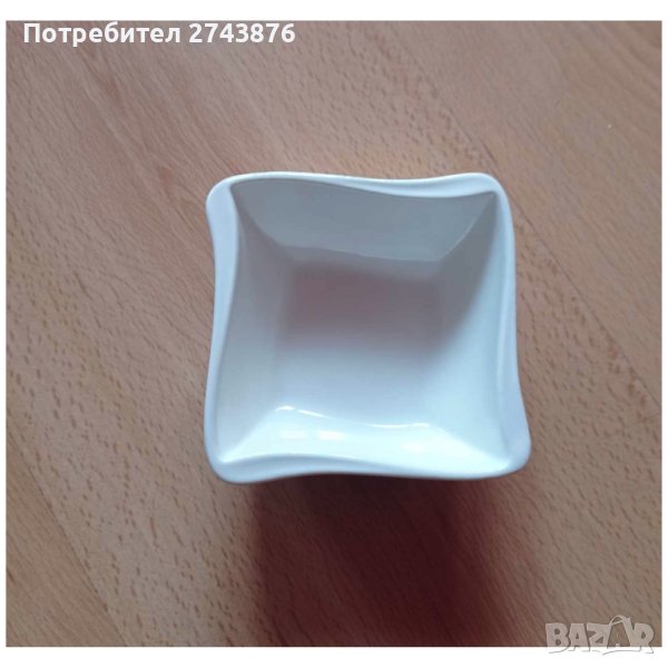Комплект три керамични купички Квадрат за разядки , салати, ордьоври и десерти 9x9x4 см, снимка 1