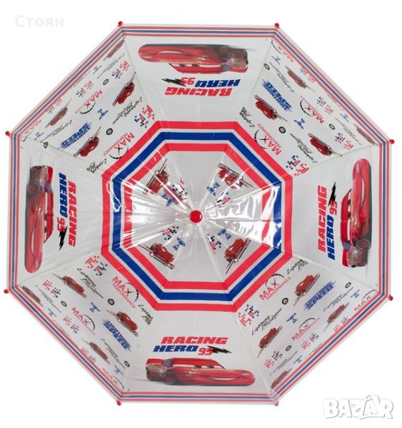 McQueen  60 см ръчен чадър за дъжд тип бастун за деца, снимка 1