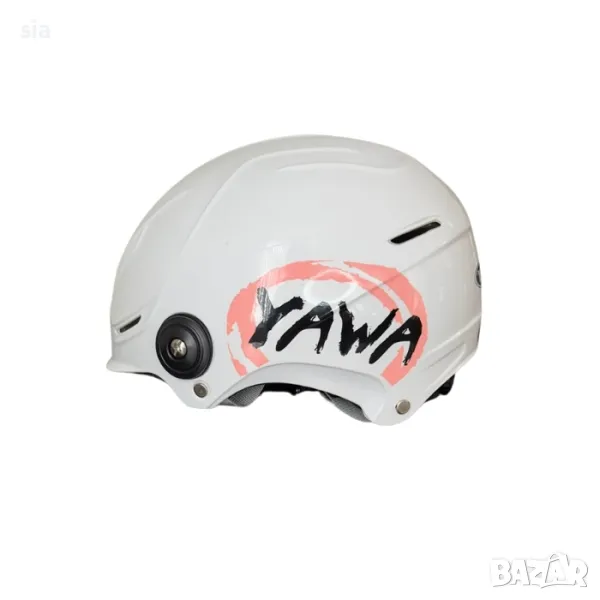 Каска мото  с визьор - бял гланц, снимка 1