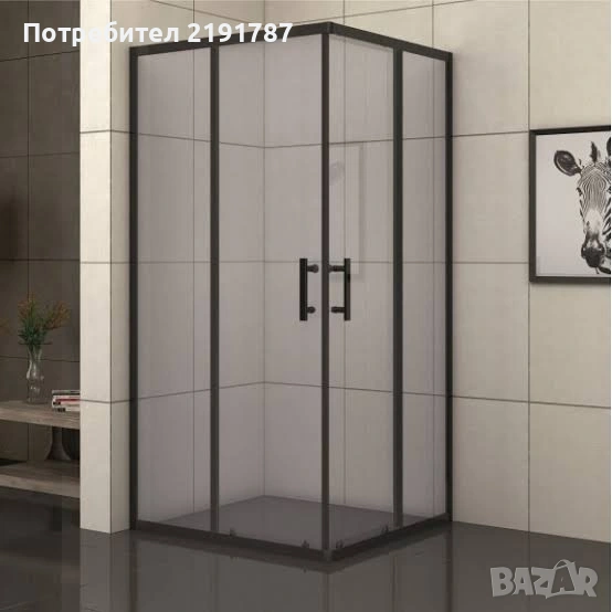 Душ кабина черна Inter Ceramic, снимка 1