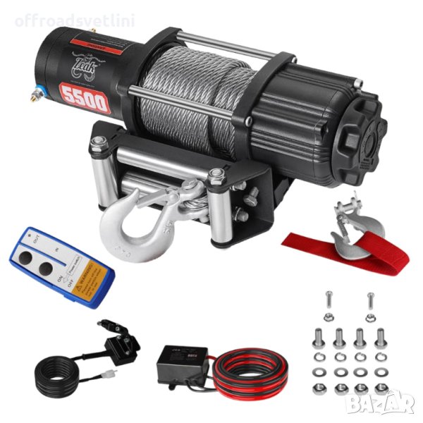 ТОП ОБЯВА Електрическа лебедка 5500LBS OffRoad лебедка Автомобил Кола, снимка 1