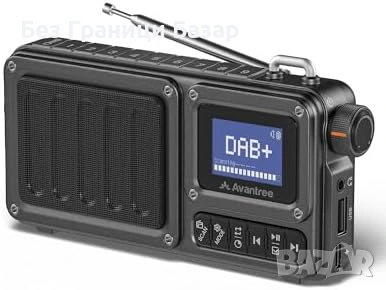 Ново преносимо DAB+/FM цифрово радио Bluetooth 6.0 с батерия и фенерче, снимка 1