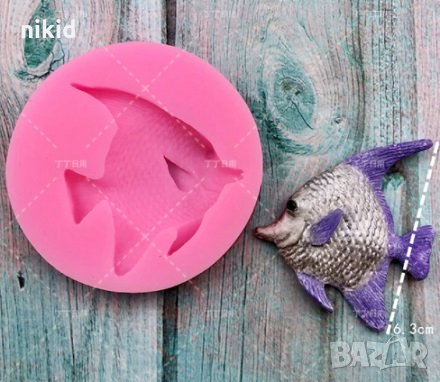 голяма Скалария Риба силиконов молд форма декорация и украса фондан шоколад гипс смола, снимка 1