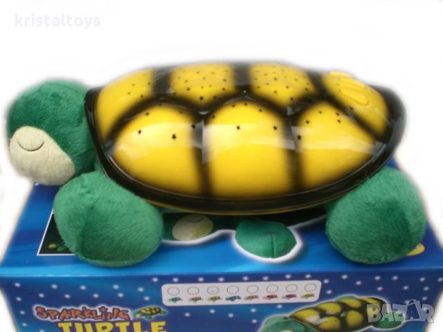 Нощна лампа за деца със звездно небе Костенурка - музикална, снимка 1