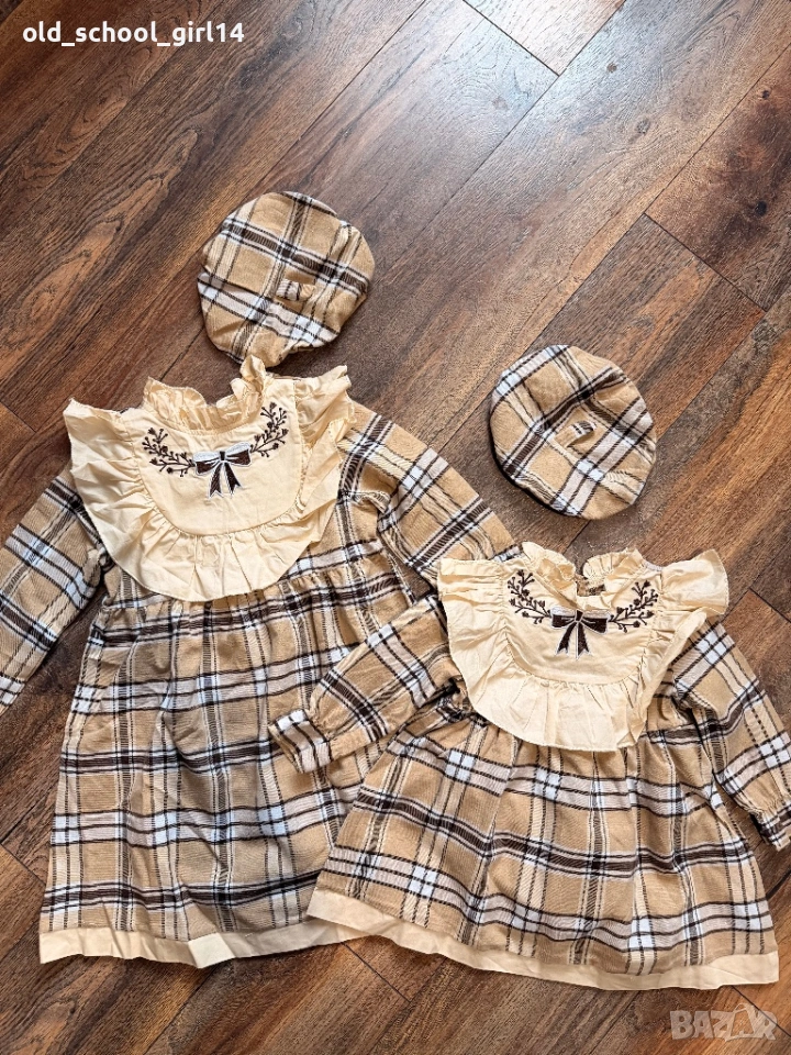 Еднакви рокли за сестри с барети, снимка 1