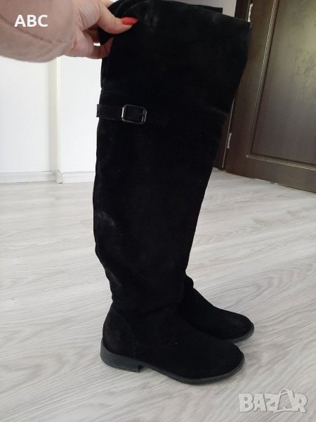 Дамски чизми Tamaris,естествен велур, снимка 1