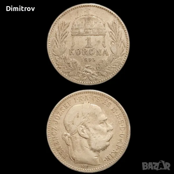 1 сребърна корона (Унгария, 1895), снимка 1