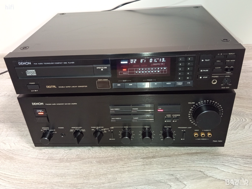 Стерео усилвател Denon PMA-700V и плейър Denon DCD-1500, снимка 1