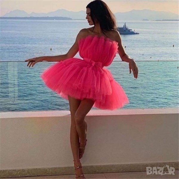  Официална Розова рокля с тюл Кендал Avin Alessa Cliche бал кръщене prom , снимка 1