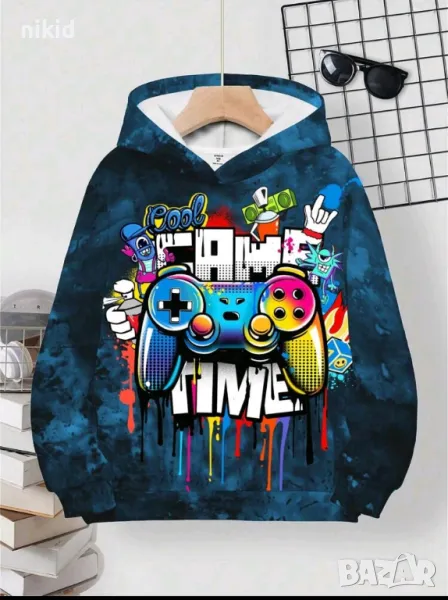 3d графити Детски суичър блуза джойстик геймър конзола играч, снимка 1