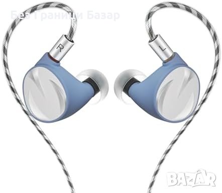 Нови Letshuoer S15: Висококачествени Жични Слушалки, Сини, Метал, снимка 1