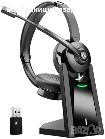 Нови безжични Слушалки с микрофон за офис, компютър и мобилен телефон, снимка 1