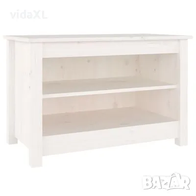 vidaXL Пейка за обувки бяла 70x38x45,5 см масивна борова дървесина(SKU:813770), снимка 1