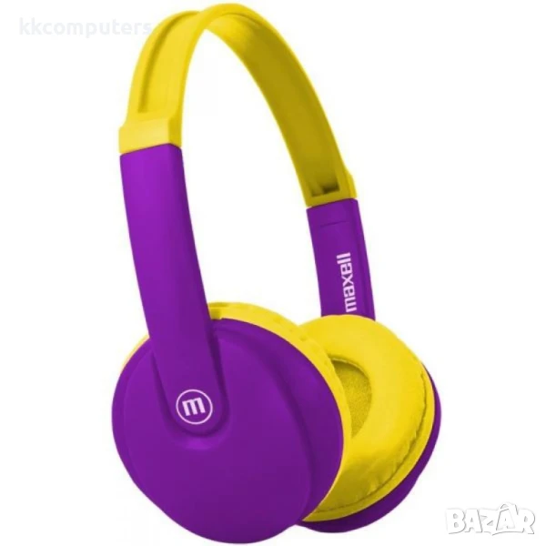 Maxell KIDZ HP-BT350, малък размер, Виолетов/Жълт Детски Блутут Слушалки, снимка 1