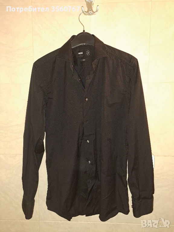 Черна мъжка риза, Boss, снимка 1