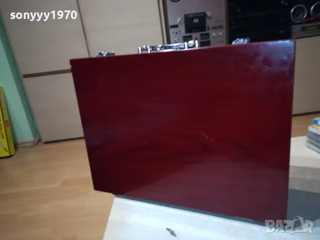 дървен лъскав куфар с чекмедже 2412241700, снимка 12 - Антикварни и старинни предмети - 48452066