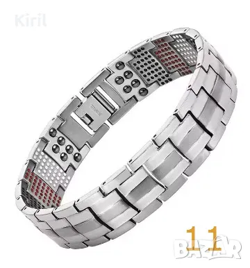 Титаниева магнитна гривна за високо кръвно от неръждаема стомана, снимка 8 - Гривни - 27512253