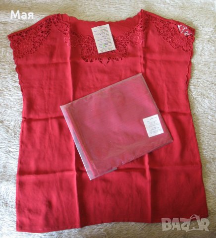 Нова блуза с къс ръкав от кенар , снимка 8 - Ризи - 30930701