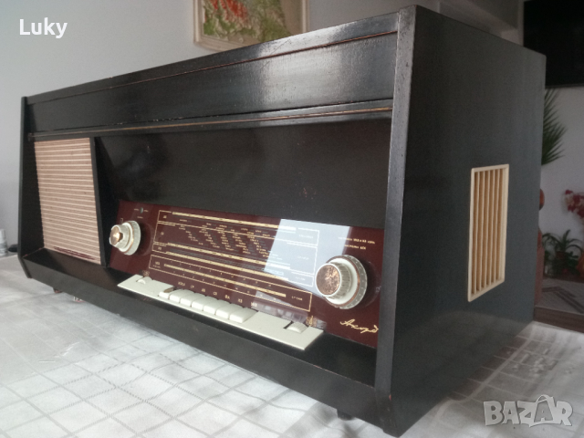 Старинен,рядък и интересен ,модел радиограмофон., снимка 4 - Антикварни и старинни предмети - 44707043