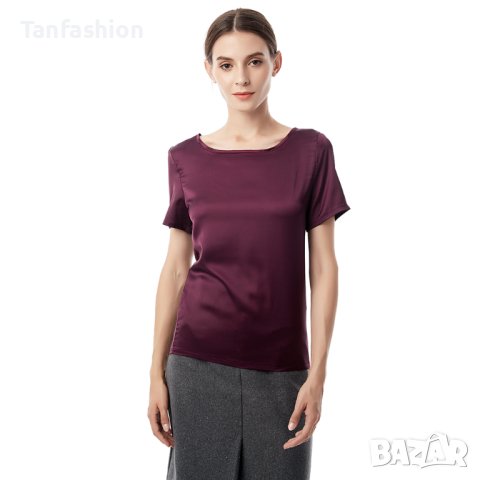 Дамска сатенена блуза, снимка 4 - Тениски - 40431846