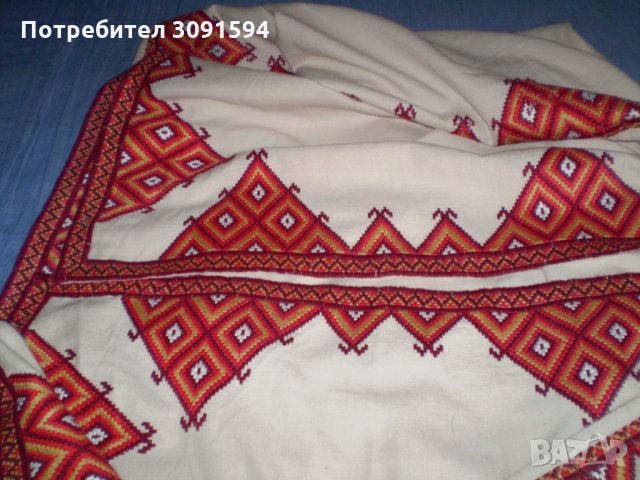 Ретро  ръчно бродирана покривка за маса , снимка 7 - Антикварни и старинни предмети - 34455644