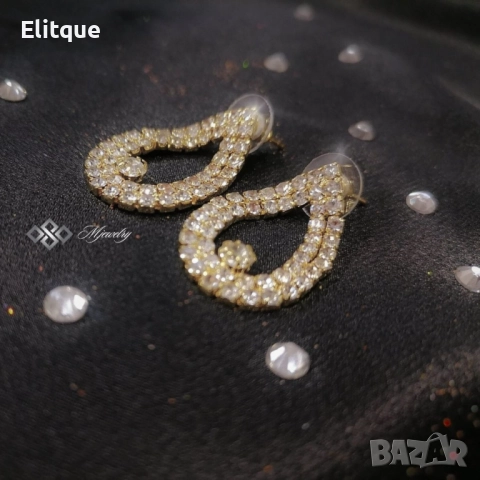 КОМПЛЕКТ CLAUDIA / Луксозен дамски комплект бижута с кристали от 2 части “Claudia” – колие и обеци , снимка 4 - Бижутерийни комплекти - 52905714