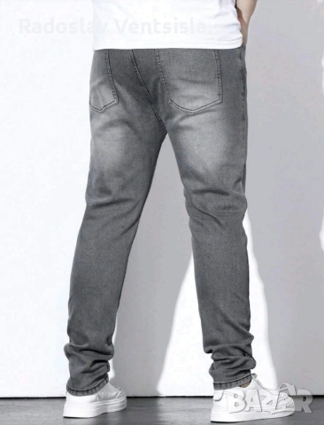 Мъжки светло сиви дънки 4XL – нови, снимка 2 - Спортни дрехи, екипи - 54005326