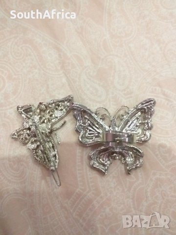 Пръстен пеперуда,Брошка, снимка 2 - Пръстени - 38788848