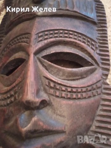 Маска дървена стара 27358, снимка 8 - Декорация за дома - 35024816