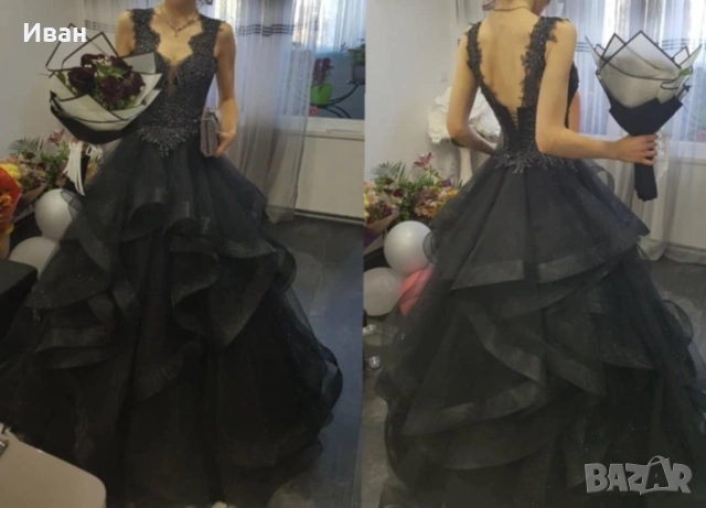 Бална рокля тип “Принцеса” в цвят Графит, снимка 1