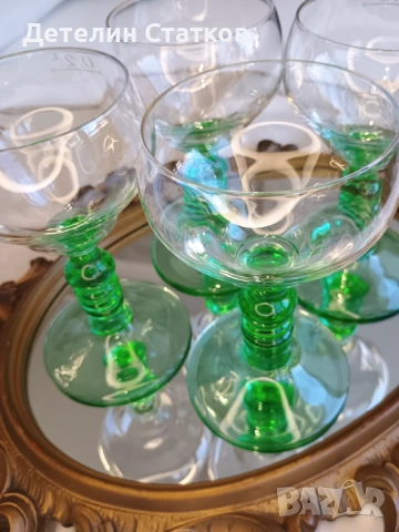 Винтидж, ретро стъклени чаши за вино 4 бр., снимка 2 - Чаши - 54060112