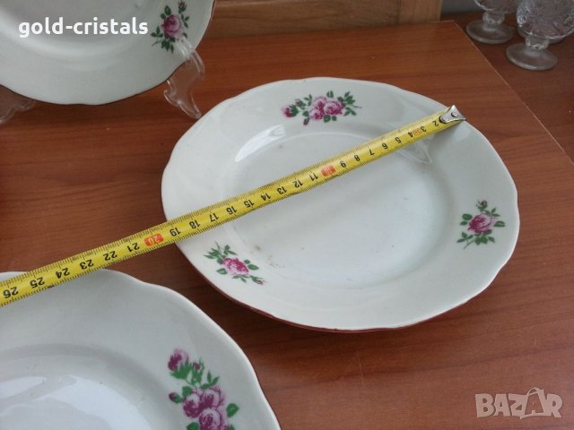 Стар български порцелан чинии плитки, снимка 3 - Антикварни и старинни предмети - 33961736