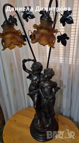 Разкошна и масивна нощна лампа в стил Арт деко, снимка 4 - Други - 50764300