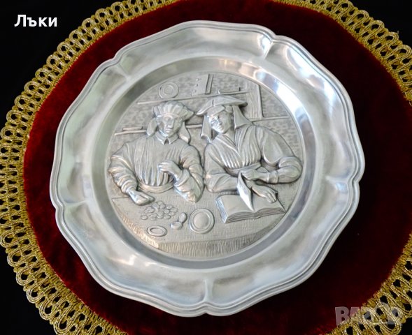 Пано от калай с картина на Quentin Matsys. , снимка 5 - Антикварни и старинни предмети - 36673839