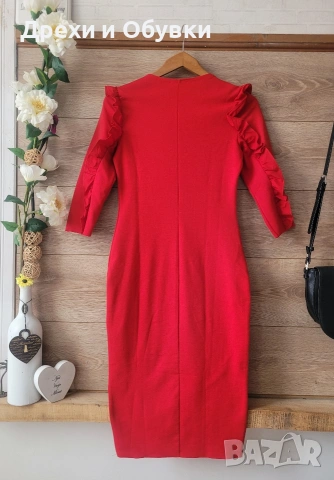 Червена рокля Zara , снимка 3 - Рокли - 54074125