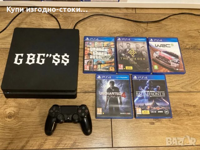 PS4 Slim 1TB с 5 игри 