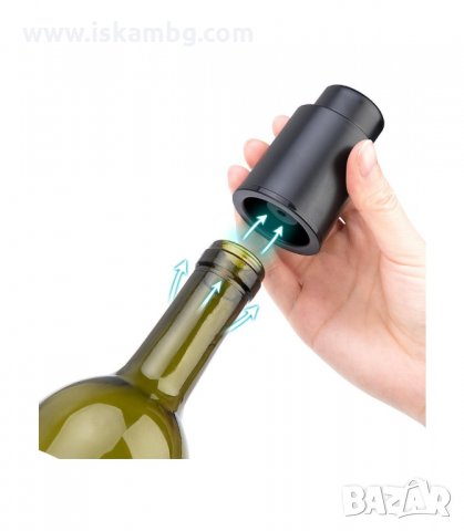 ТАПА ЗА ВИНО 2 В 1 ЗА ИЗВЕЖДАНЕ НА ВЪЗДУХА ОТ ОТВОРЕНА БУТИЛКАТА - код 2908