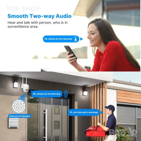 Hiseeu 5MP безжична PTZ система охранителни камери с 12" монитор, снимка 5 - Комплекти за видеонаблюдение - 48788795