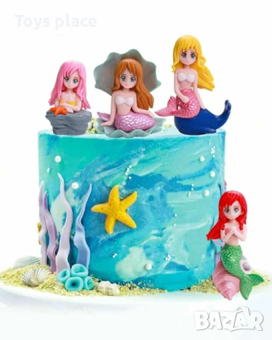 Лот фигурки за торта русалка, Пластмасови фигурки 