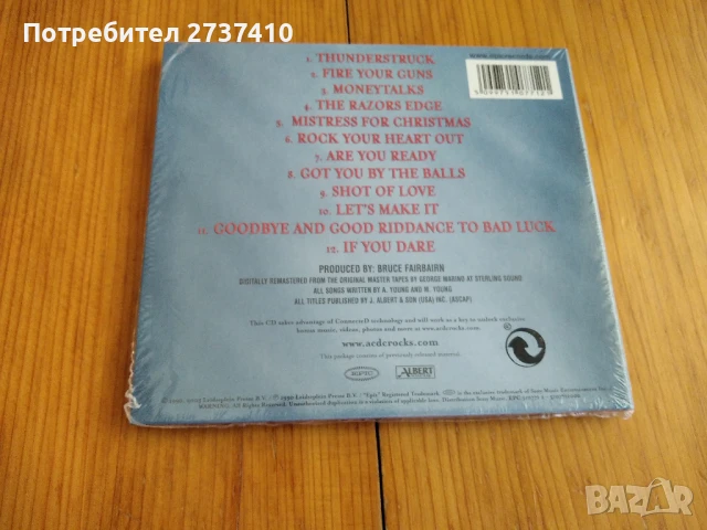 AC/DC - THE RAZORS EDGE 16лв оригинален диск , снимка 2 - CD дискове - 51196739