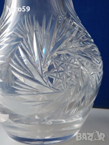 Стара кристална ваза със сребърна гривна., снимка 2 - Вази - 40838209