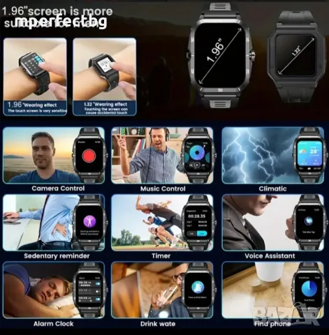 Смарт часовник Smart watch 430 mAh батерия водоустойчив фитнес часовник , снимка 2 - Мъжки - 49131860