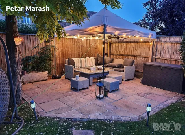 Сгъваема Шатра ЛУКС Бежов 3×3м – подсилена конструкция, UV и водоустойчив плат, снимка 6 - Други - 50365948