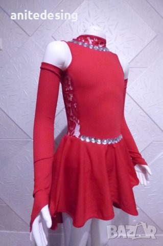 Червена детска рокля за спортни танци, снимка 10 - Детски рокли и поли - 42805665